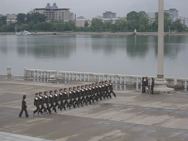 Parade rehearsal along the Taedong River, North Korea (image: Flickr, by rapidtravelchai (Stefan Krasowski))