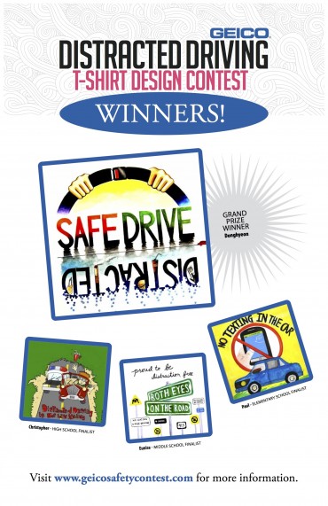 California students’ talent takes them to top in GEICO’s Distracted Driving T-shirt Design Contest
