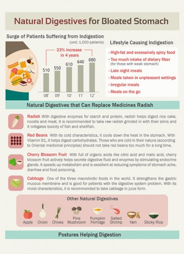 [Kobiz Infographics] Natural Digestive Aids for “Bloated” Stomach