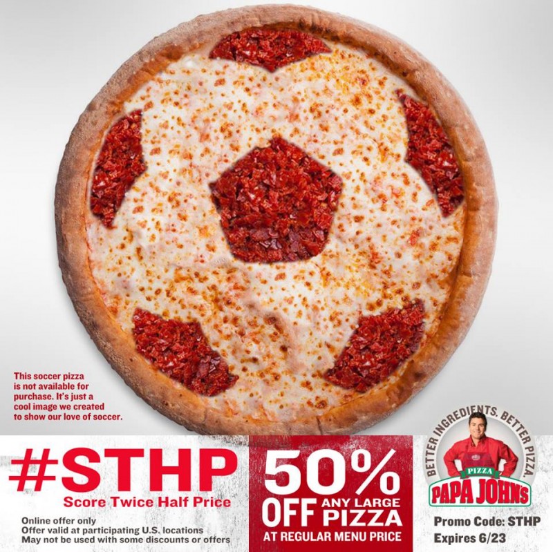 U.S. Soccer Team Plays for a Chance To Advance and More Half-Price Papa John’s Pizza