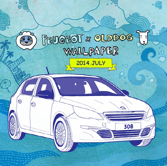 The "Peugeot x Old Dog" wall paper will be produced in the form of a webtoon, published once in a month, and can be downloaded in its own website for free. (image:  Hanbul Motors)