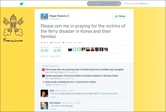 Twitter Korea Announces Analysis Results of Pope Francis’ Tweets