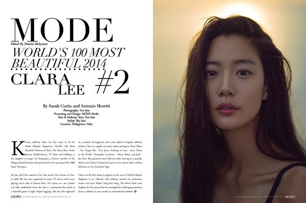 Clara Picked as Second most Beautiful Woman in the World by Magazine Mode