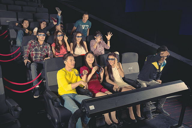 The 4DX effects allow theatergoers to experience all five human senses with rain, wind, fog, strobe lights, smells and vibrations added to the cinema experience. (image: yunguyen666/flickr)