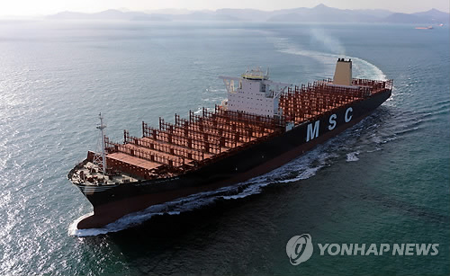 World Largest Container Ship Makes Port at Busan