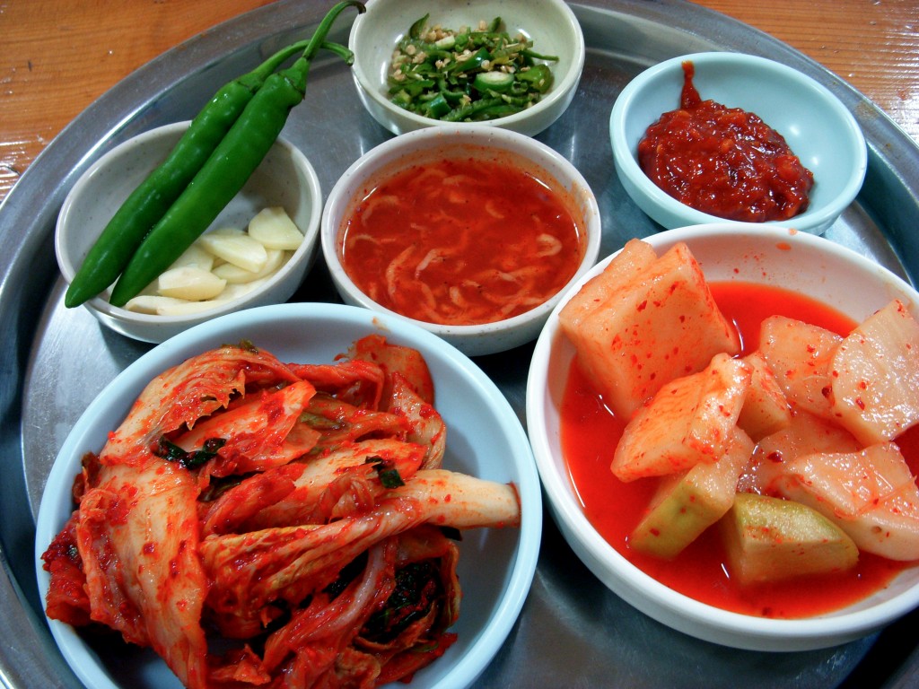 Kimchi has vitamins A, B, and C, but its biggest benefit may be in its "healthy bacteria" called lactobacilli, found in fermented foods. (image courtesy of Wikimedia Commons)