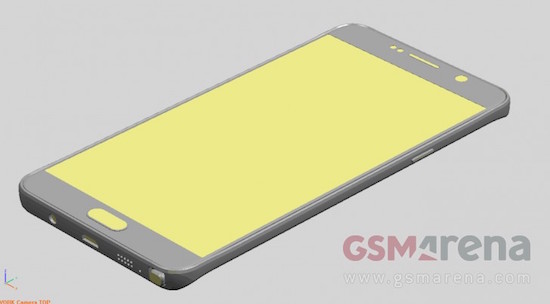 Rendering image for expected Galaxy Note 5 (image courtesy of GSM Arena)