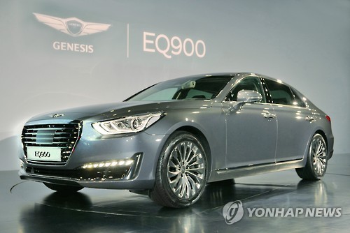 Hyundai Motor Co.'s newly launched EQ900 flagship luxury sedan (Image : Yonhap)