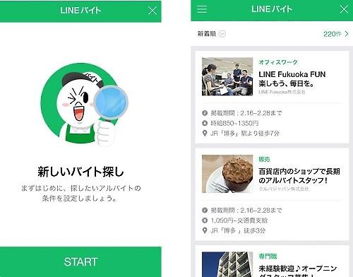 LineBite, a part-time job recruiting service provided by Line, a Naver affiliate, is becoming increasingly popular in Japan. (Image : Yonhap)