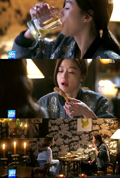 The current situation is similar to the 'Chicken and Beer' craze that occurred in China after the Korean Drama 'Love from Another Star' aired and quickly became a mega-hit. (Image : SBS capture)