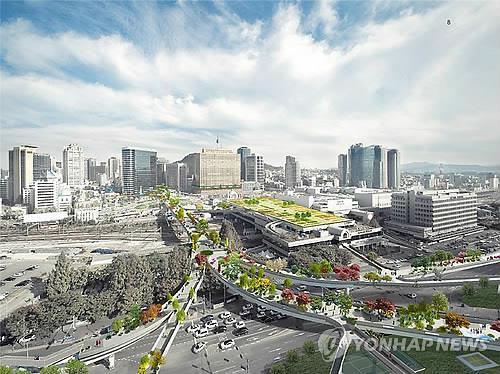 The Seoul Station Overpass, which transported millions of cars over a period of 45 years, will discard its bad name as an unsafe passage and be transformed into a long-lasting road for pedestrians, one that can even survive earthquakes. (Image : Yonhap)
