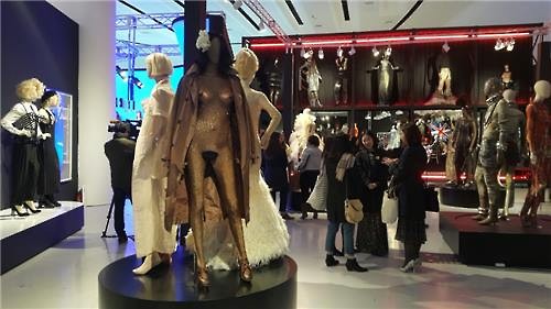 Creative works by Jean Paul Gaultier are displayed in the Seoul Exhibition at Dongdaemun Design Plaza in central Seoul on March 25, 2016. (Image : Yonhap)