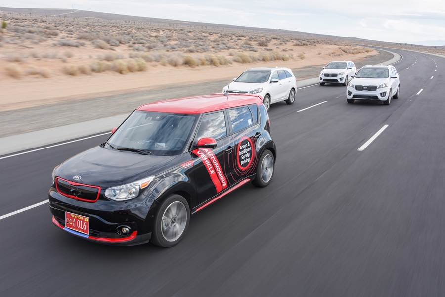 The self-driving Soul EV was granted a test-drive license in Nevada last December (the 17th of its kind in the state). The vehicle then completed a successful test drive on the state’s test track in the January of this year. (image: Hyundai)