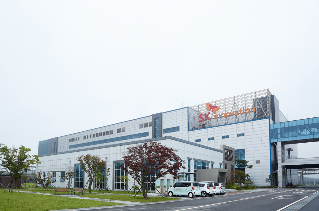 SK Innovation's electric vehicle (EV) battery plant in Seosan, South Korea. (image: SK)