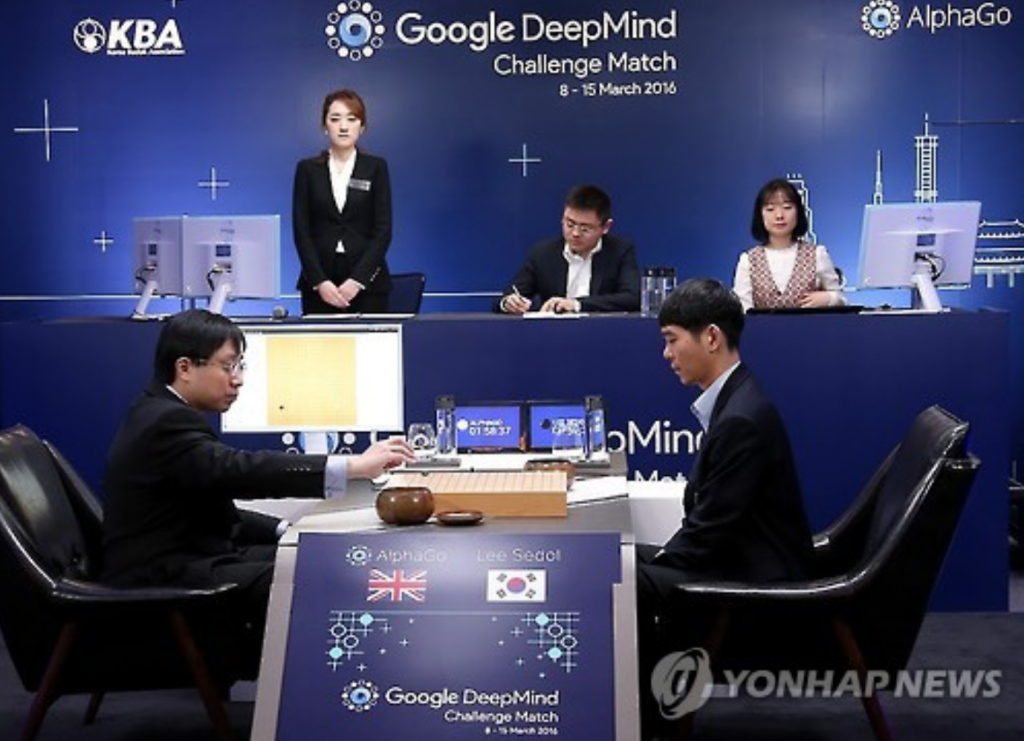 AlphaGo beat Lee Sedol (R) 4-1 in March 2016. (image: Yonhap)
