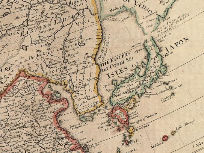 A body of historical evidences corroborate Korean argument of East Sea being East Sea. Early Western explorers of 18th and 19th century clearly favor calling the East Sea, the Sea of Corea or Chosun Sea rather than Sea of Japan. (Image credit: UK, John Senex, 1710, 94.3×64.8㎝ / The Eastern or Corea Sea)