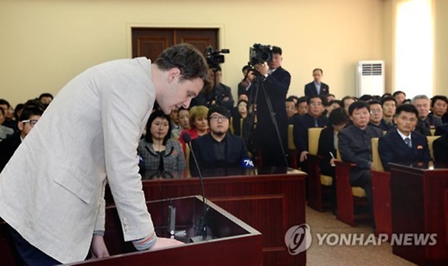 Warmbier, 22, died Monday, days after returning home in a coma following 17 months of captivity in the North for stealing a political propaganda poster from a hotel in Pyongyang. (Image: Yonhap)