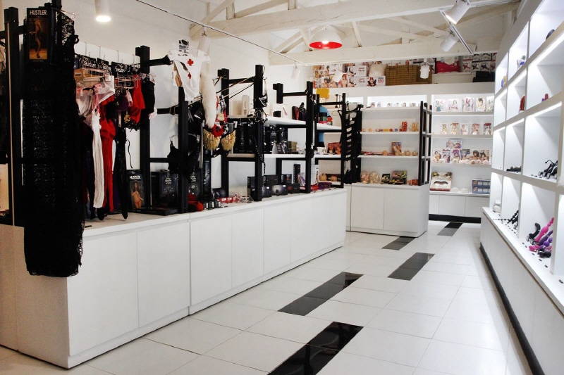 The interior of the adult store, which is located in a main ally in the popular foreigner district of Itaewon in central Seoul. (image: Red Container)