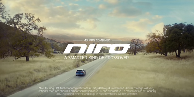 Kia will also begin sales of the Niro plug-in hybrid model in the U.S. but will take a step further by also releasing the vehicle in the European market.  (Image: Kia Super Bowl Commercial Segment)