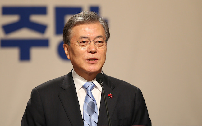   Moon said South Korea needs to develop military capabilities in the face of the North's growing nuclear threat, while expressing objection to some conservatives' call for Seoul's own nuclear armament. (Image: Yonhap)