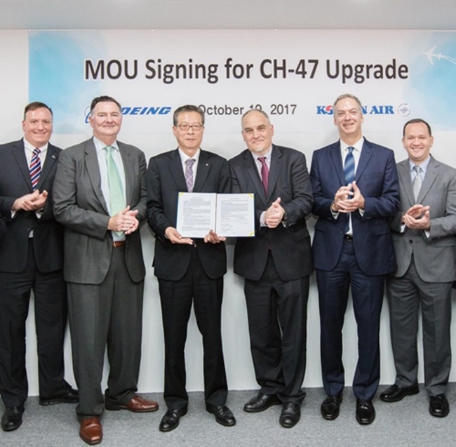 Korean Air, Boeing Sign MOU for Chinook Helicopter Upgrade