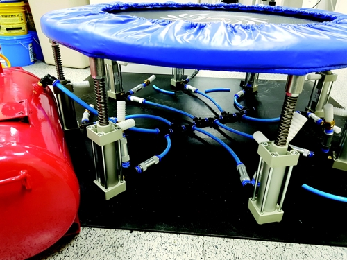 Collegians Develop Trampoline to Produce Compressed Air for Dental Use