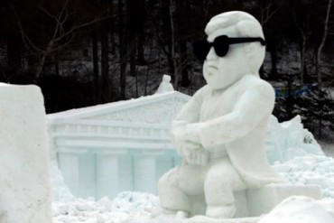 Snow Sculptures of King Kong, Psy Greet Visitors to Taebaek Mountain Snow Festival