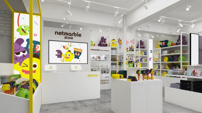 The offline store of Netmarble Games Corp., the country's top mobile game maker, which will open at Lotte's new outlet selling game products on April 6, 2018, in Seoul. (image: Lotte Shopping Co.)