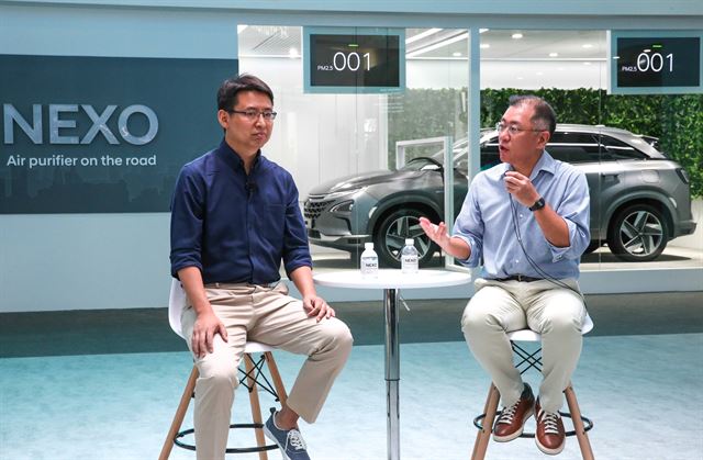 Hyundai Motor Vice Chairman Chung Eui-sun (R) and DeepGlint CEO Yong Zhao (L). (image: Hyundai Motor)