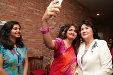 First Lady Watches Bollywood Hit with Indian Students