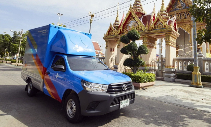 This photo provided by CJ Logistics Corp. shows one of its delivery trucks in Thailand. 