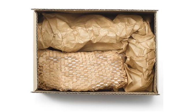 Paper packaging is two or three times more expensive than bubble wrap, and its use extends the time required for packaging. (image: AmorePacific Corp.)
