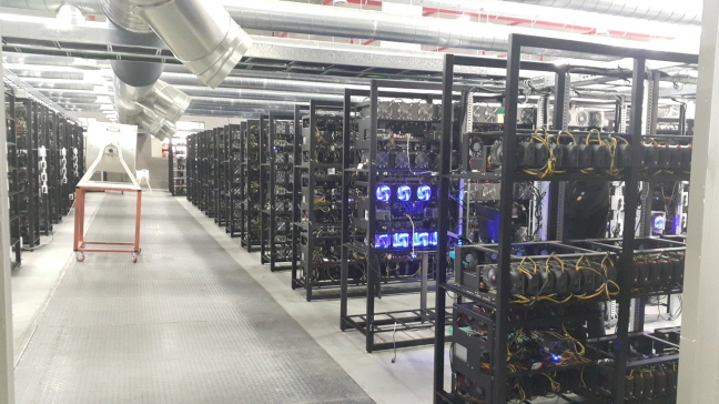 A computer room where the mining of digital currencies is done. (Yonhap)