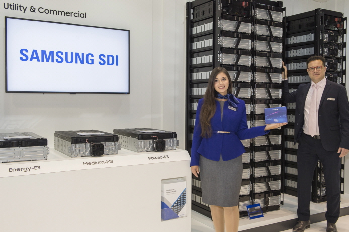 Samsung SDI Co. introduces its energy storage systems (ESS) at ees Europe 2019, the world's largest ESS exhibition held in Munich, Germany on May 16, 2019. (image: Samsung SDI)