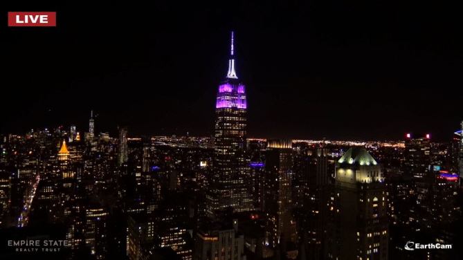 Violet-colored Empire State Building to Welcome BTS