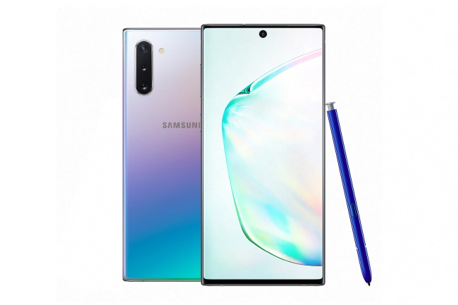 Samsung Electronics Co.'s Galaxy Note 10 with S-Pen stylus. (image: Samsung Electronics)