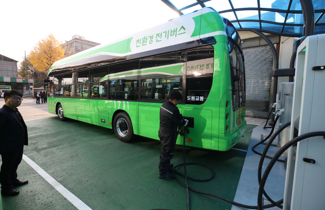 Hyundai Motor introduced its first battery-powered bus, the Elec City, in 2017. (Yonhap)