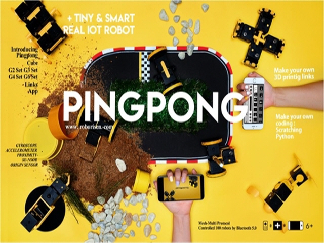 Various types of PingPong, a smartphone-connected modular robot. (image: RoboRisen)