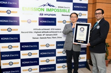 Hyundai Kona EV Reaches Highest Altitude to Set Guinness Record