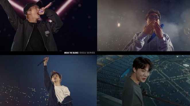 These images from the new BTS documentary series "Break the Silence" are provided by Big Hit Entertainment 