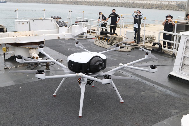 S. Korea’s First Rescue Drill Using Hydrogen Drones Takes Place at Sea