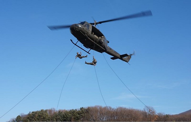 This undated file photo shows a UH-1H helicopter. (image: Defense Media Agency)