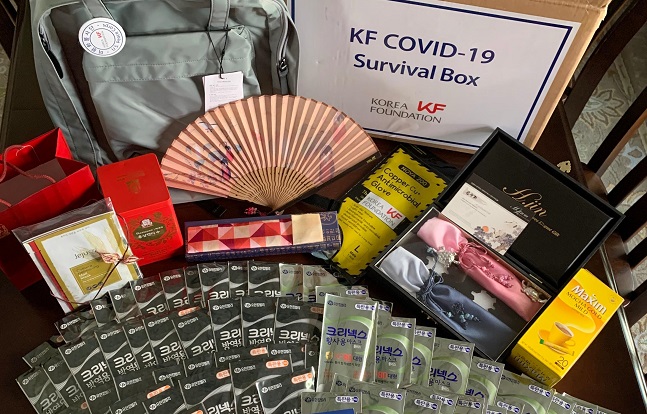 COVID-19 Survival Box contains 100 masks and other items. (image: Korea Foundation)