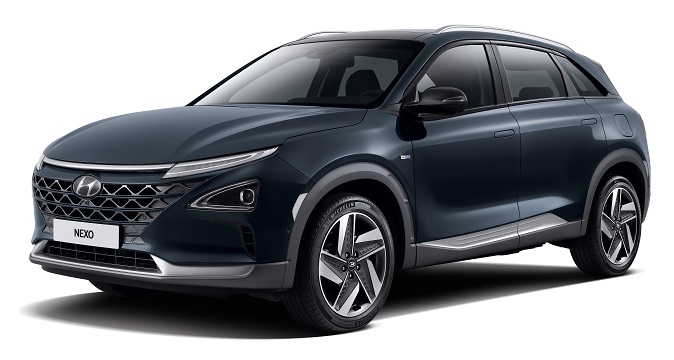 This file photo provided by Hyundai Motor shows the Nexo hydrogen fuel cell electric vehicle.