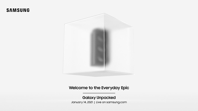 This image provided by Samsung Electronics Co. on Jan. 4, 2021, shows the company's invitation to the Galaxy Unpacked event on Jan. 14. 