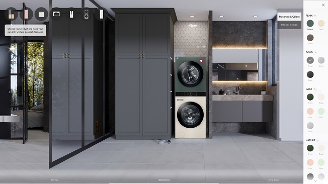 This image provided by LG Electronics Inc. on Jan. 4, 2021, shows the company's washer and dryer developed under the LG Objet Collection brand.