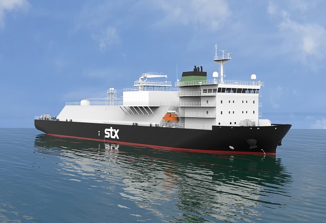 This file photo provided by STX Offshore & Shipbuilding shows a liquefied natural gas (LNG) bunkering ship.