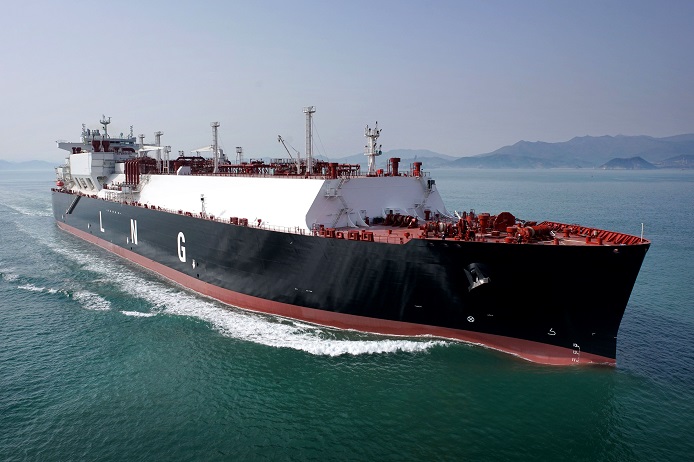 This file photo provided by Samsung Heavy Industries Co. shows a liquefied natural gas (LNG) carrier built by the shipbuilder.