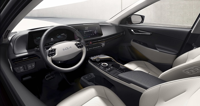 This file photo provided by Kia shows the interior design of the EV6.