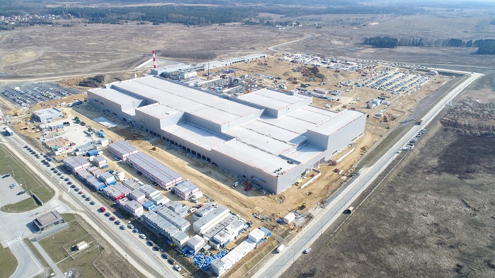 SK IE Technology Co.'s lithium-ion battery separator factory in Poland is seen in this photo provided by SK Innovation Co., its parent company on March 30, 2021. 